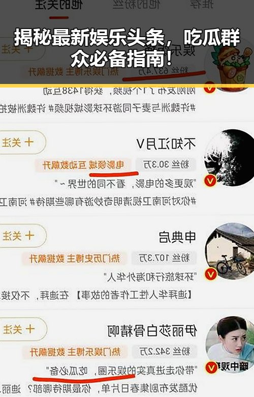揭秘最新娱乐头条，吃瓜群众必备指南！