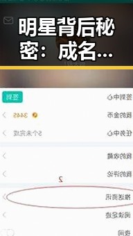 明星背后秘密：成名之路与复杂背景的深度解读